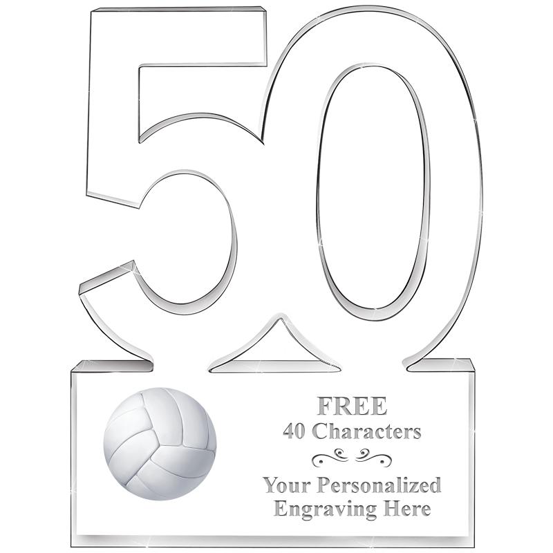 6" 50 YEARS OF SERVICE ACRYLIC