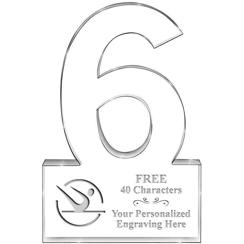 6" 6 YEARS OF SERVICE ACRYLIC
