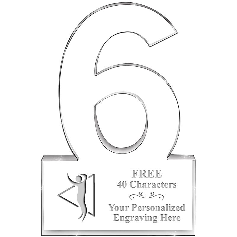 %" 6 YEARS OF SERVICE ACRYLIC