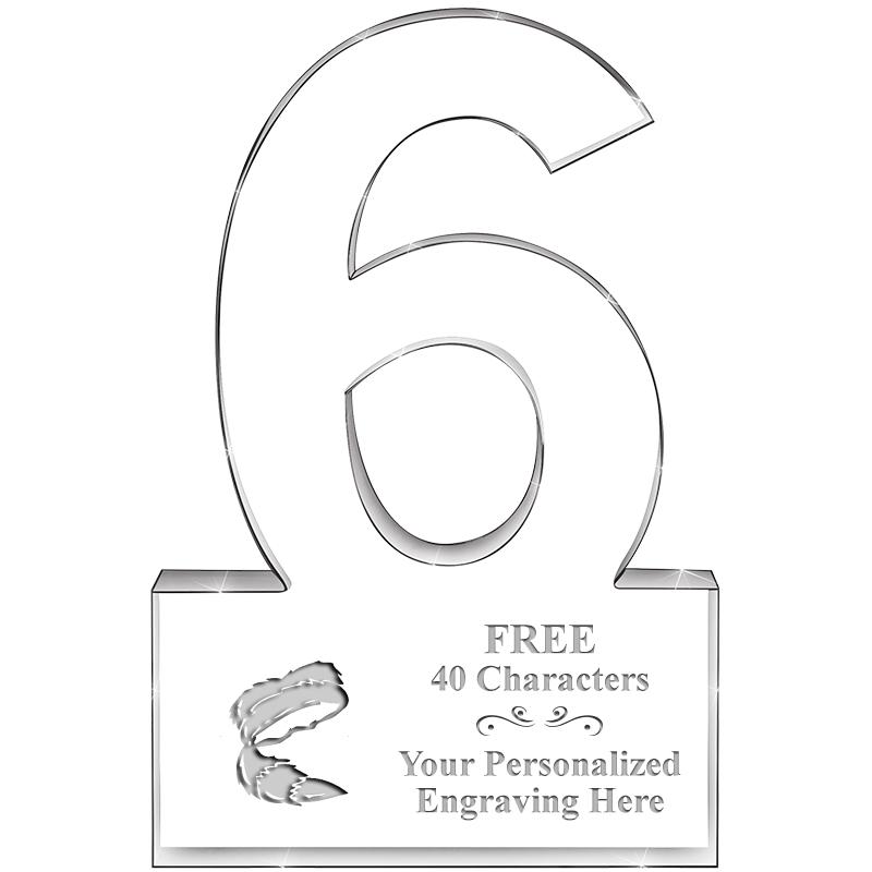 6" 6 YEARS OF SERVICE ACRYLIC