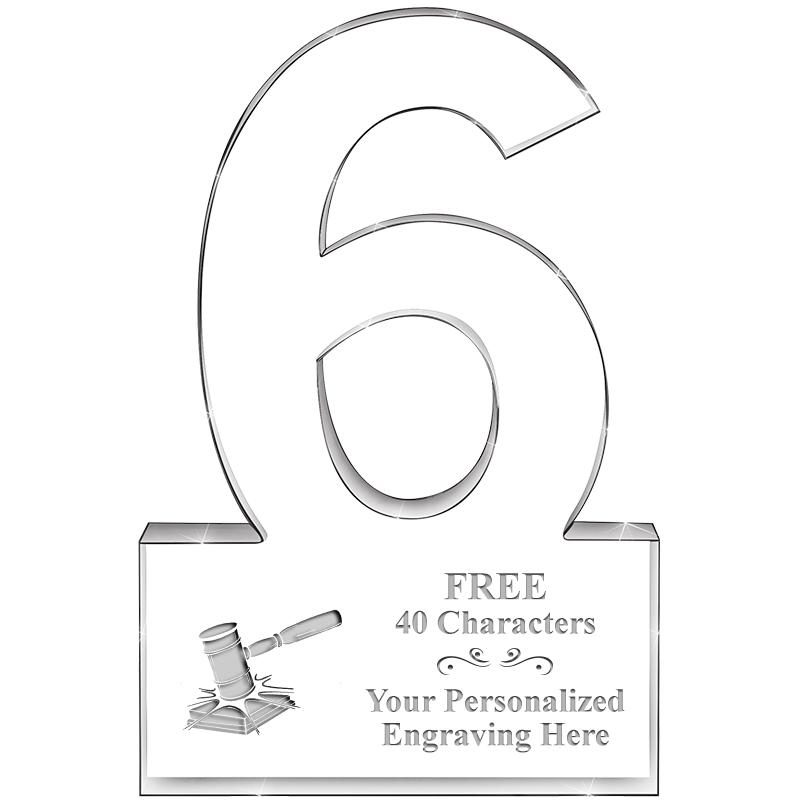 6" 6 YEARS OF SERVICE ACRYLIC