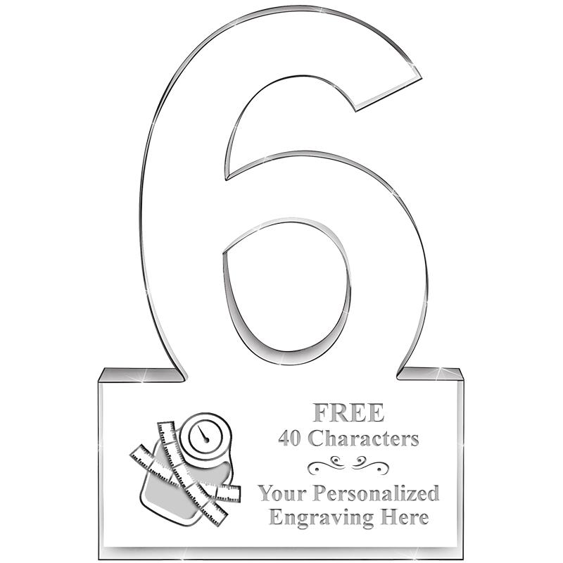 %" 6 YEARS OF SERVICE ACRYLIC