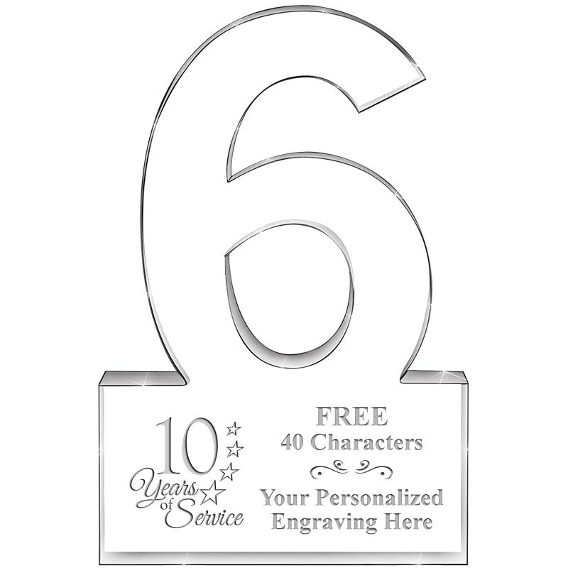 %" 6 YEARS OF SERVICE ACRYLIC