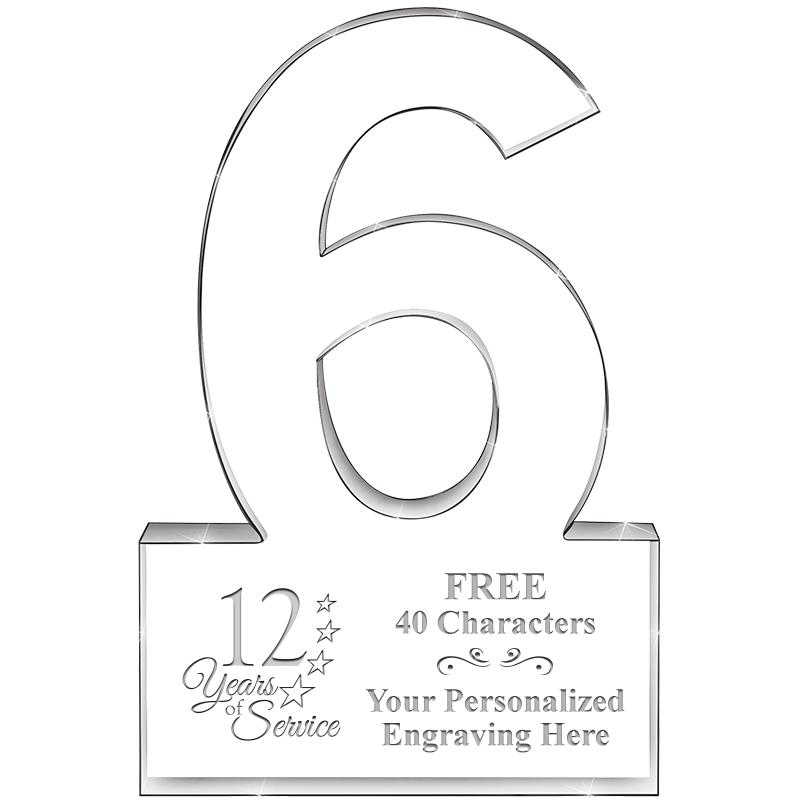 6" 6 YEARS OF SERVICE ACRYLIC