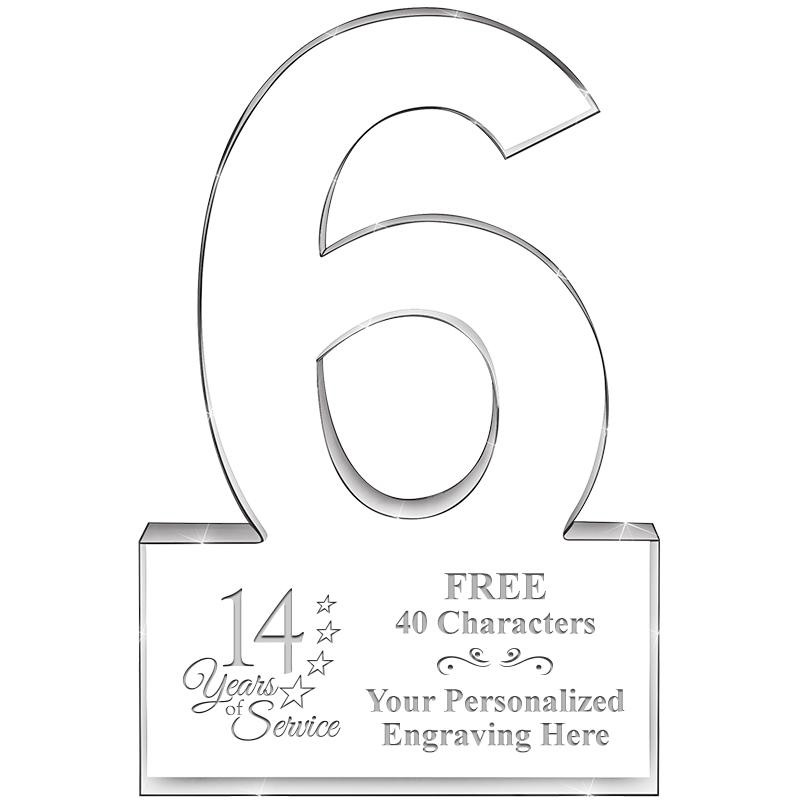 %" 6 YEARS OF SERVICE ACRYLIC