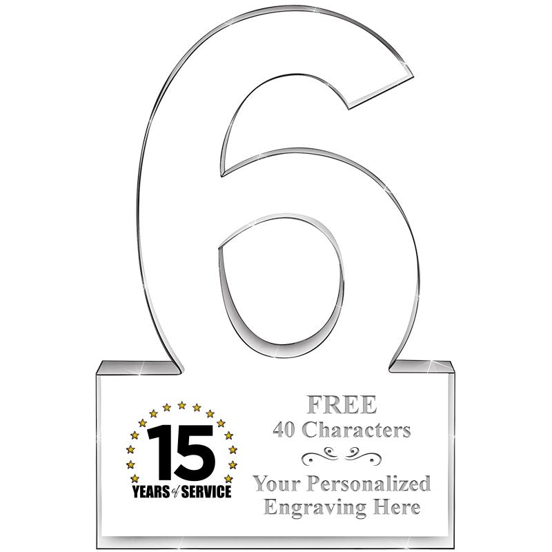 6" 6 YEARS OF SERVICE ACRYLIC