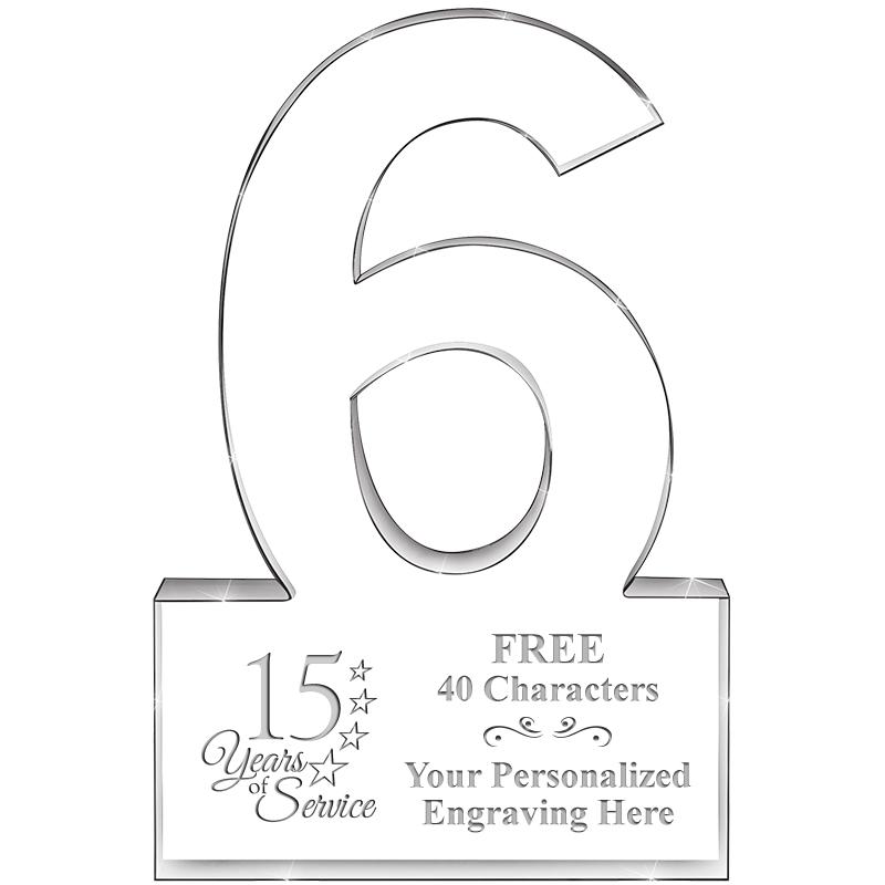 %" 6 YEARS OF SERVICE ACRYLIC