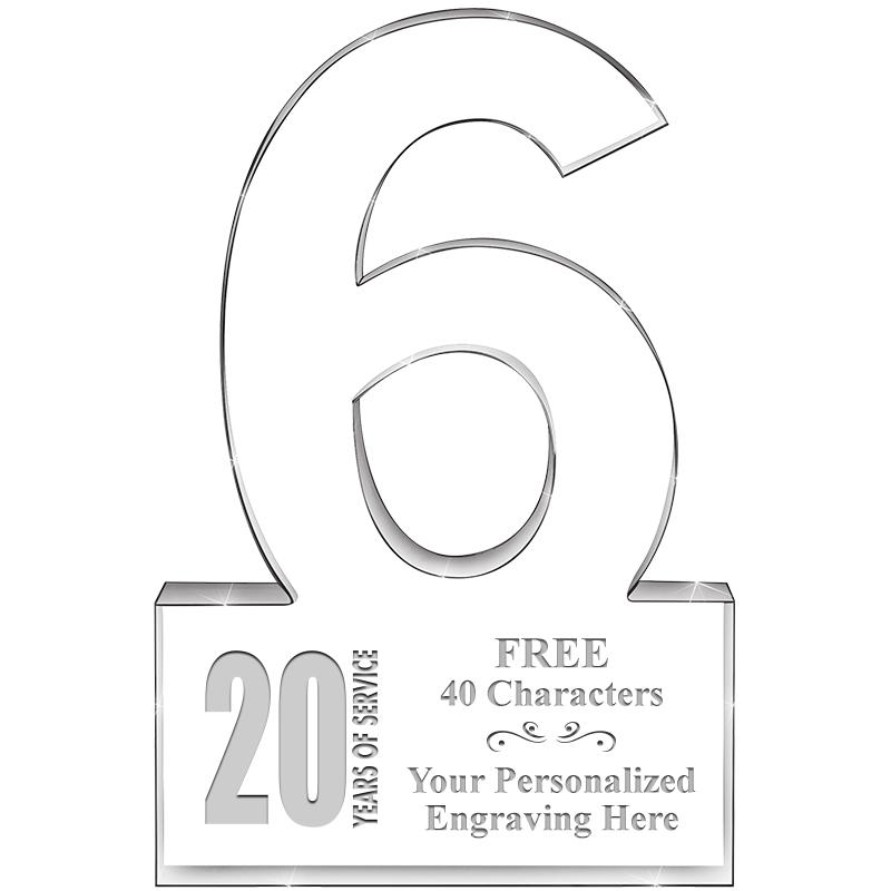 %" 6 YEARS OF SERVICE ACRYLIC