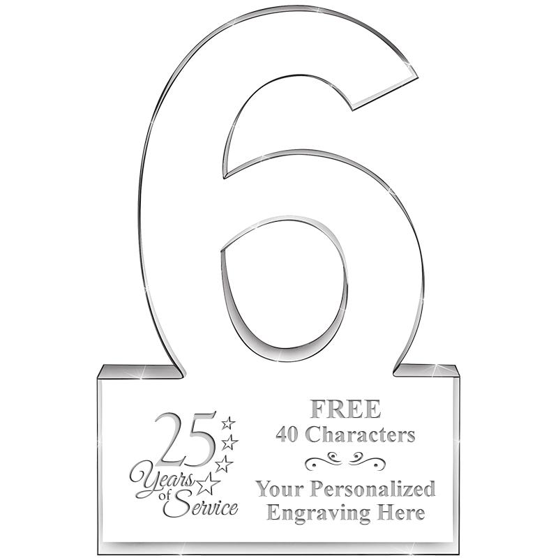 6" 6 YEARS OF SERVICE ACRYLIC
