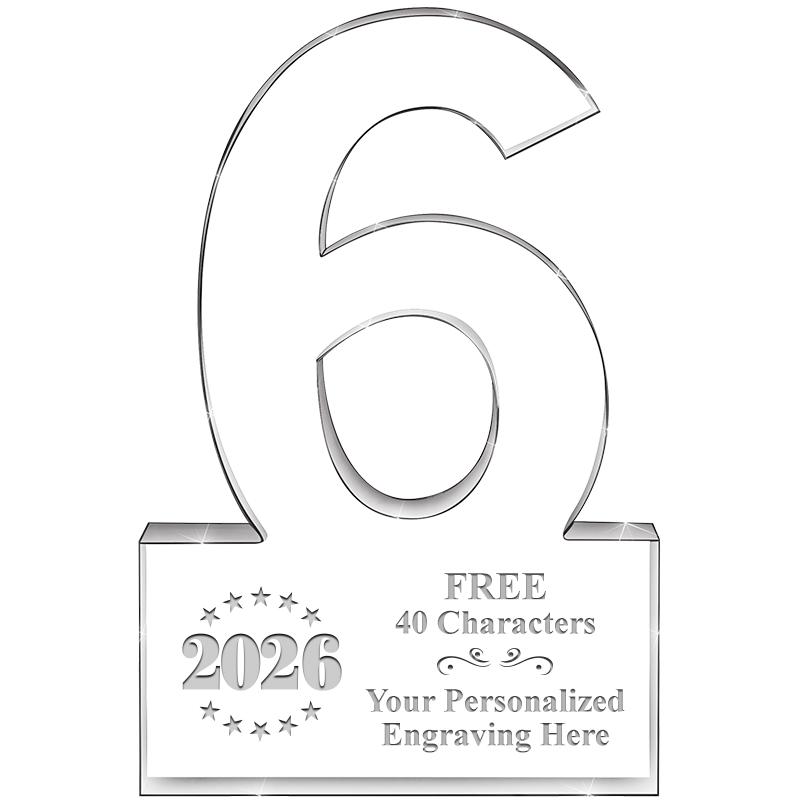 %" 6 YEARS OF SERVICE ACRYLIC