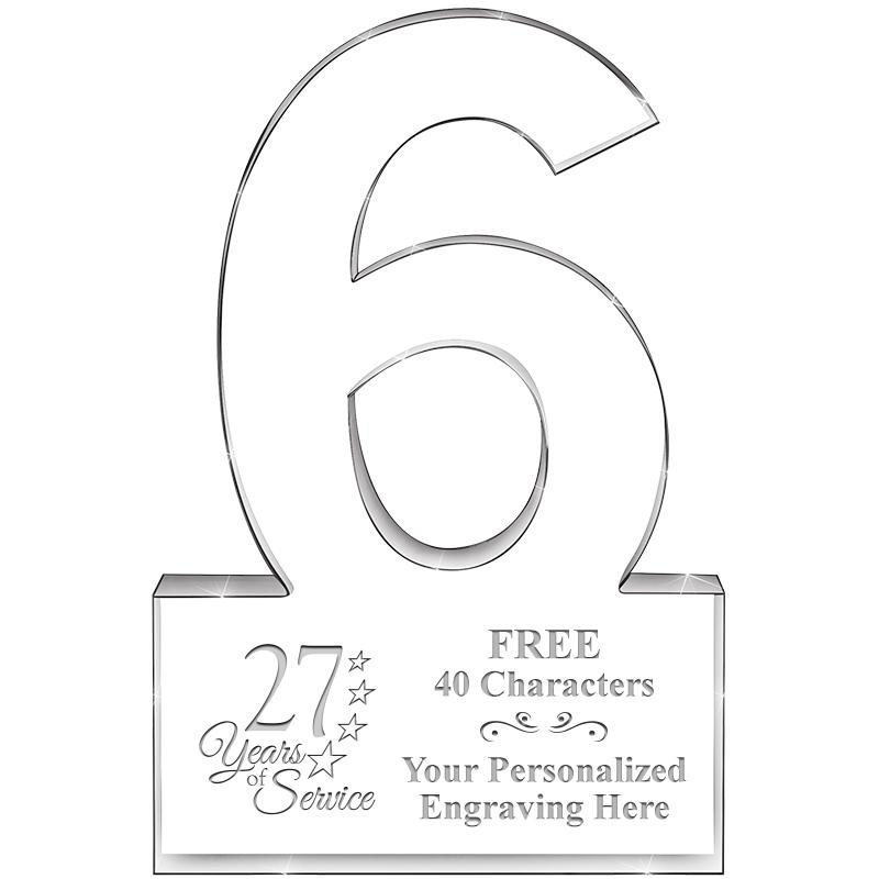 %" 6 YEARS OF SERVICE ACRYLIC