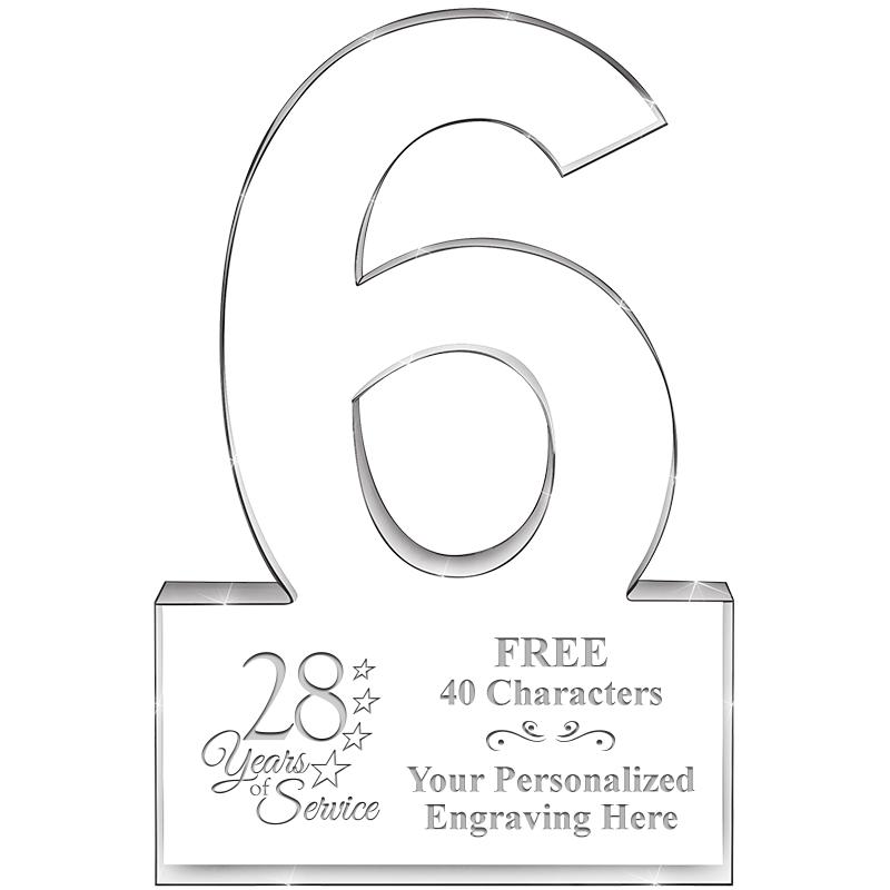 6" 6 YEARS OF SERVICE ACRYLIC