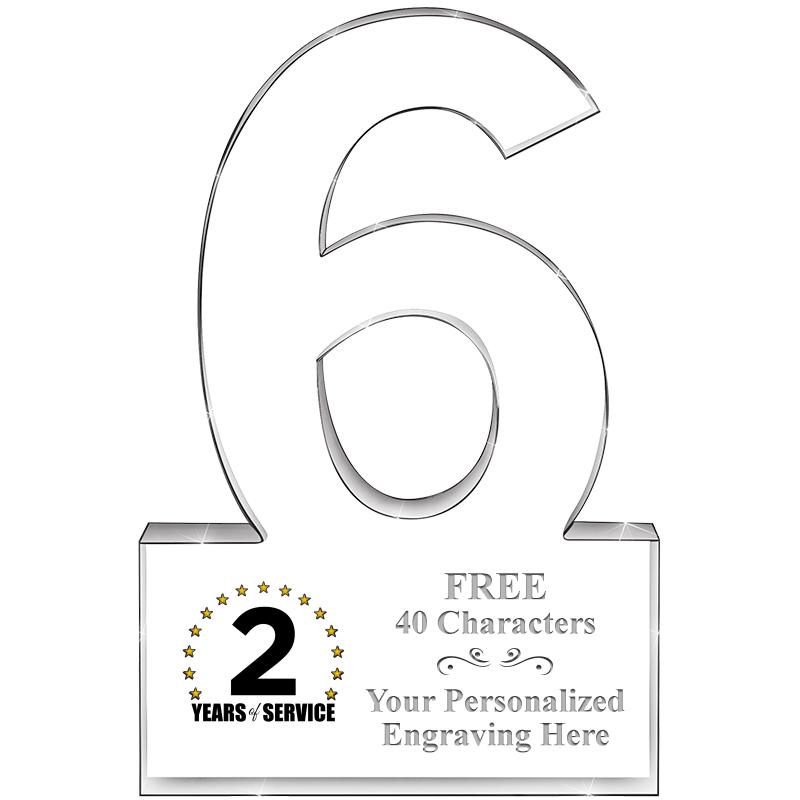 6" 6 YEARS OF SERVICE ACRYLIC