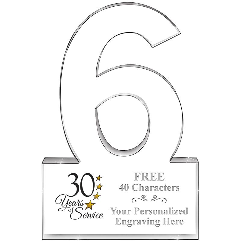 %" 6 YEARS OF SERVICE ACRYLIC