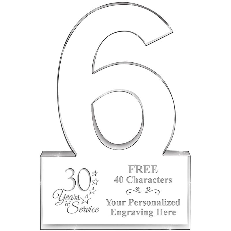 6" 6 YEARS OF SERVICE ACRYLIC