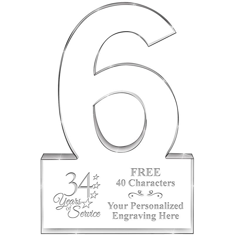 %" 6 YEARS OF SERVICE ACRYLIC