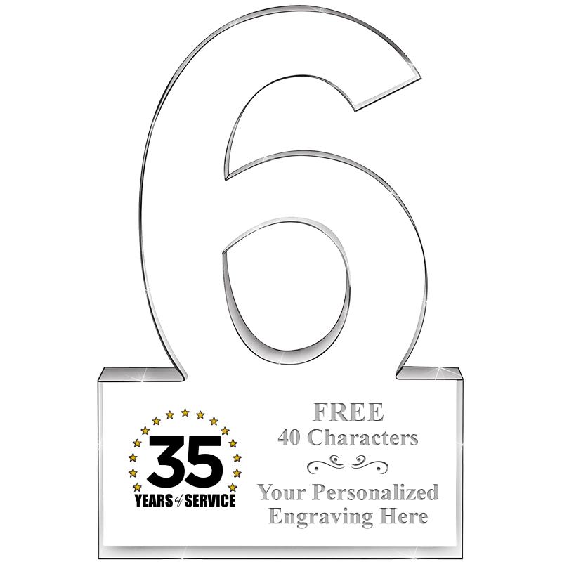 6" 6 YEARS OF SERVICE ACRYLIC