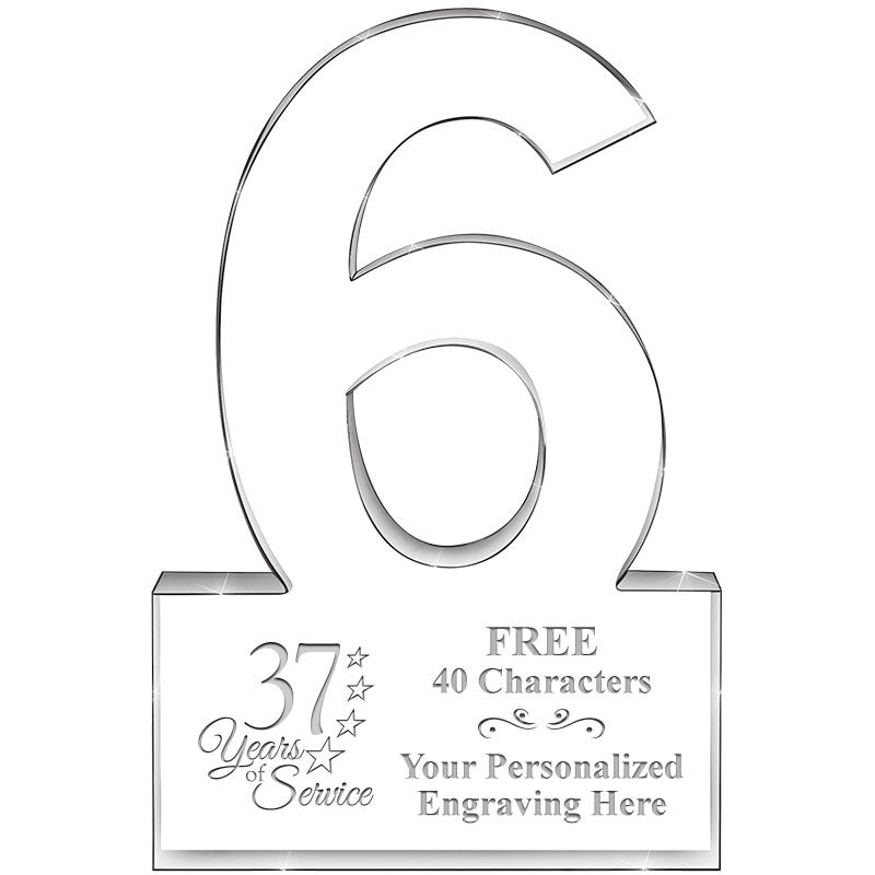 %" 6 YEARS OF SERVICE ACRYLIC