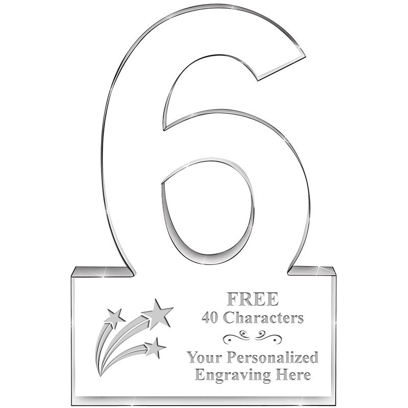 6" 6 YEARS OF SERVICE ACRYLIC