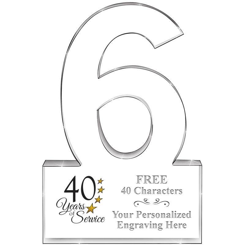 6" 6 YEARS OF SERVICE ACRYLIC