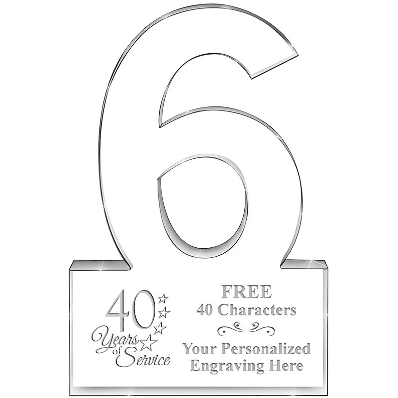 6" 6 YEARS OF SERVICE ACRYLIC