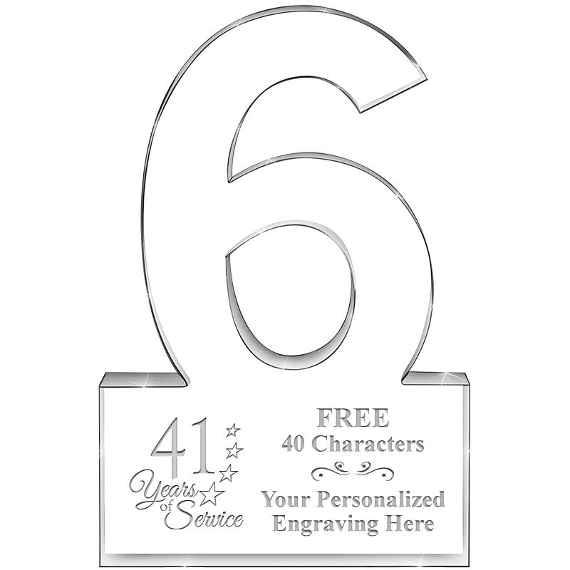 6" 6 YEARS OF SERVICE ACRYLIC