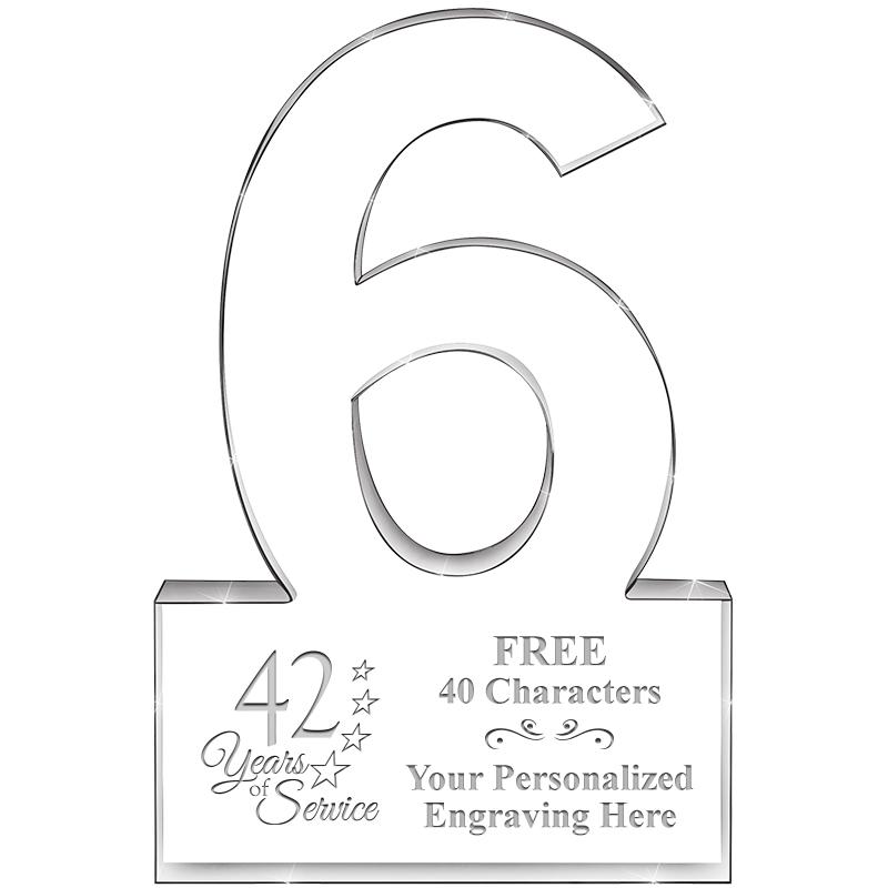 %" 6 YEARS OF SERVICE ACRYLIC