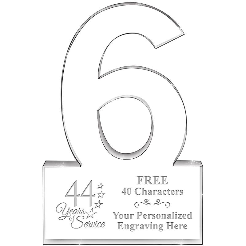 6" 6 YEARS OF SERVICE ACRYLIC