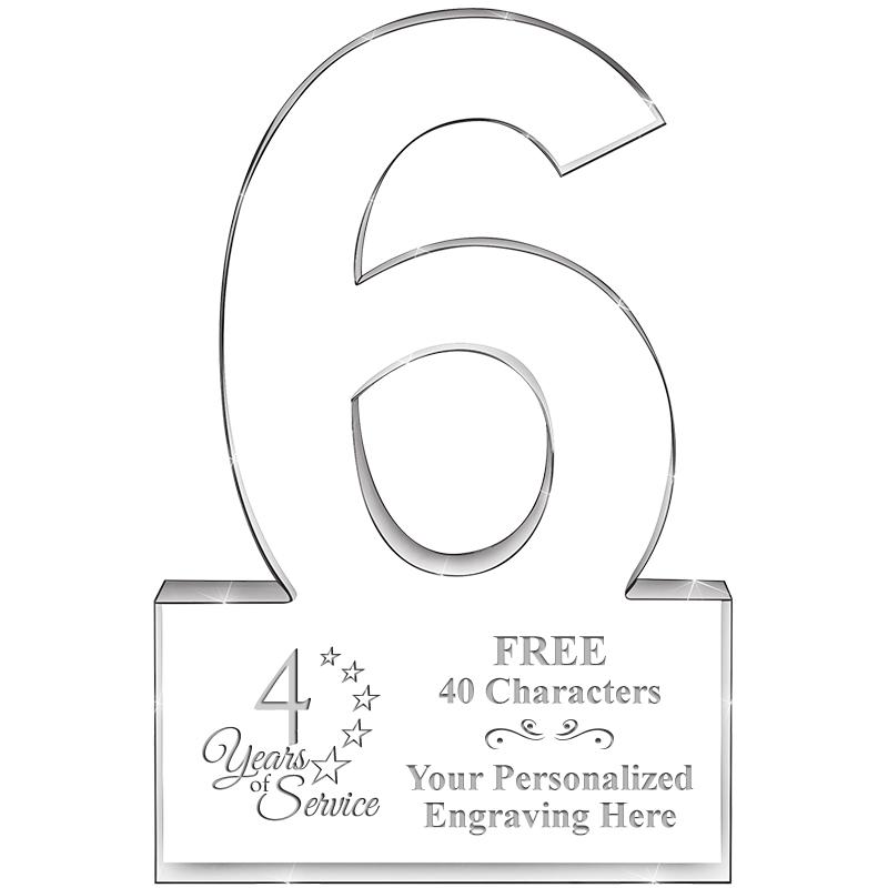 6" 6 YEARS OF SERVICE ACRYLIC