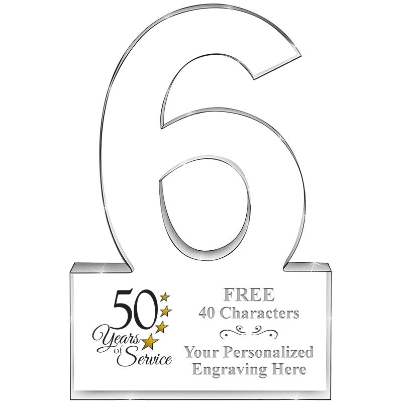 %" 6 YEARS OF SERVICE ACRYLIC