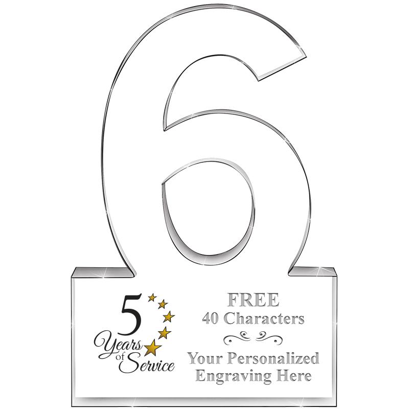 %" 6 YEARS OF SERVICE ACRYLIC