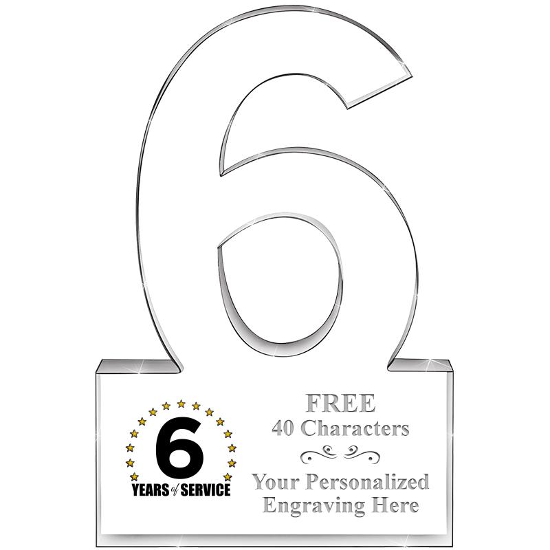 %" 6 YEARS OF SERVICE ACRYLIC