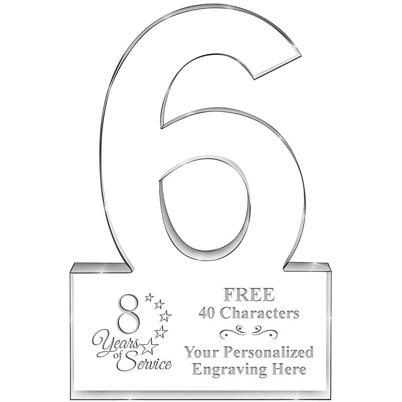 6" 6 YEARS OF SERVICE ACRYLIC