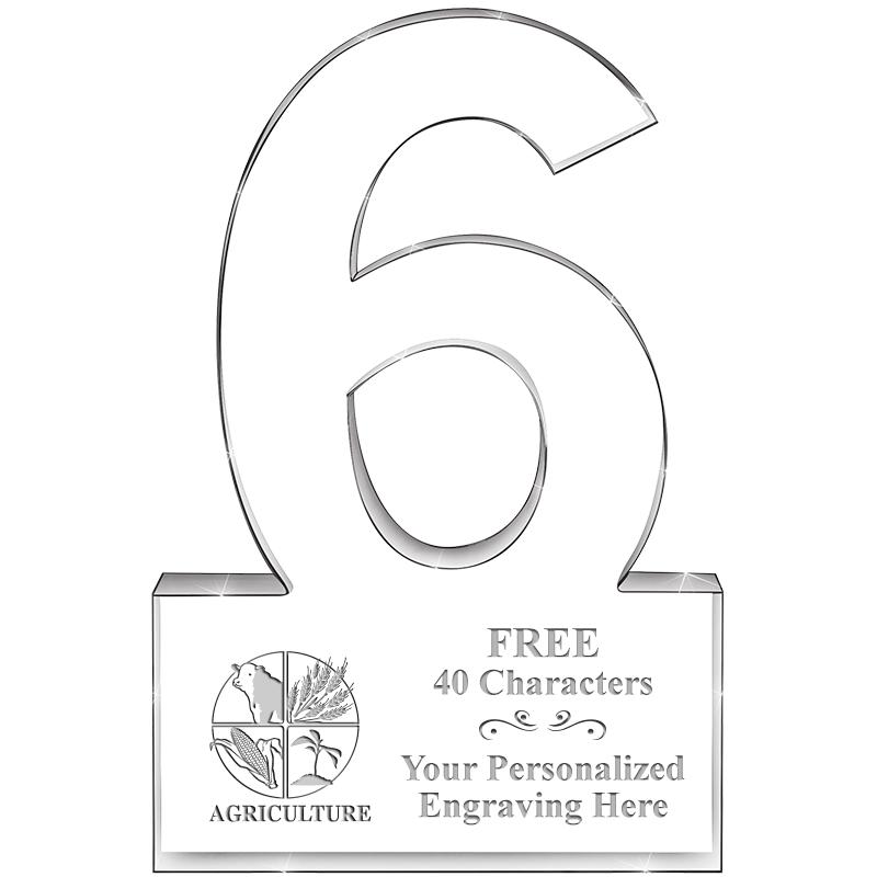 6" 6 YEARS OF SERVICE ACRYLIC