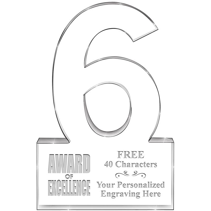 6" 6 YEARS OF SERVICE ACRYLIC