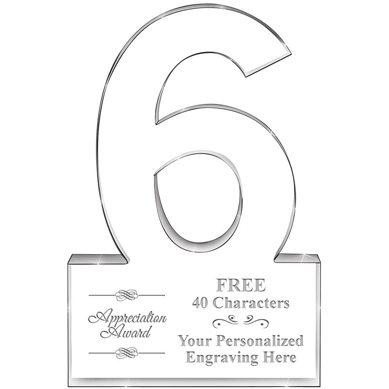 6" 6 YEARS OF SERVICE ACRYLIC