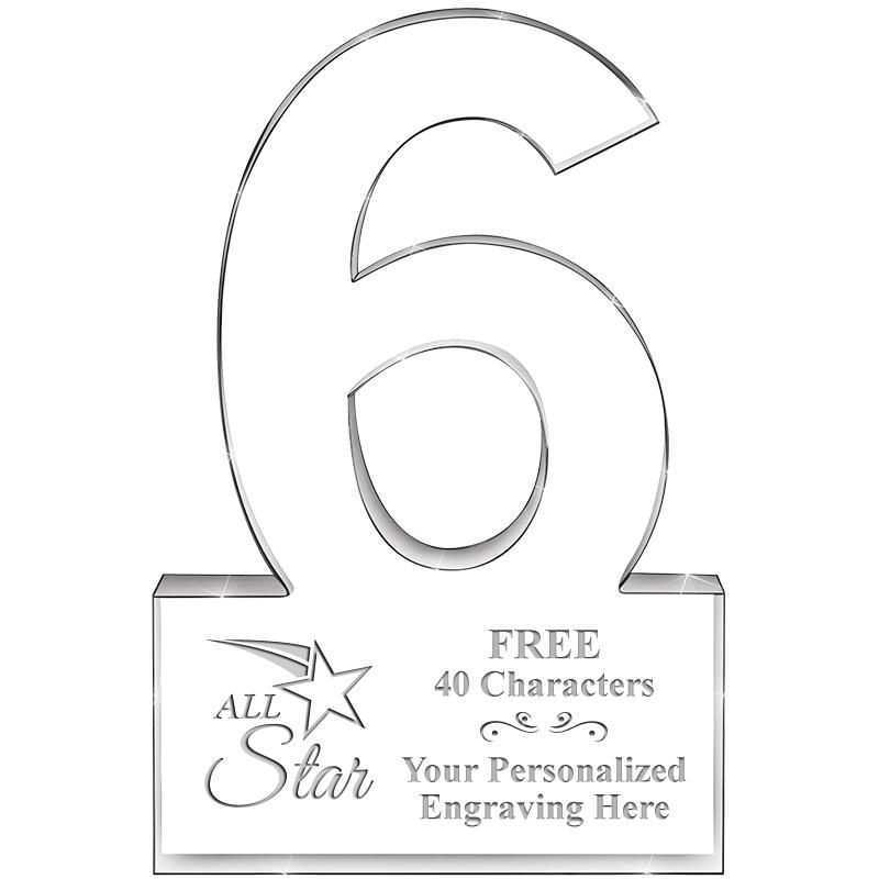 6" 6 YEARS OF SERVICE ACRYLIC