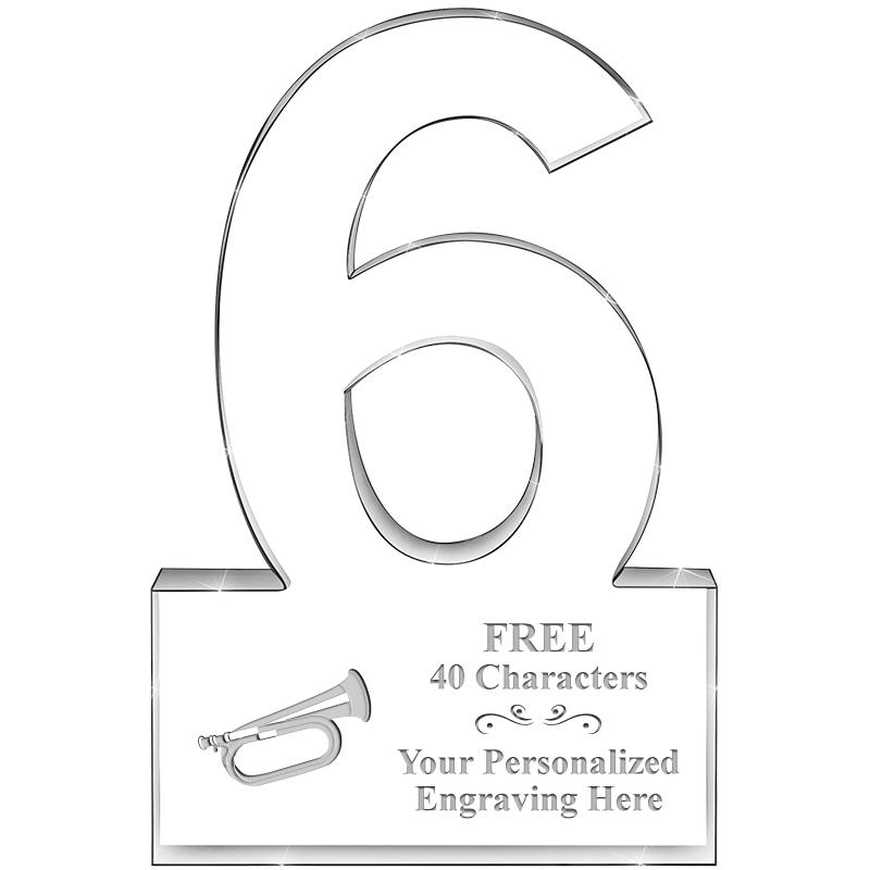 %" 6 YEARS OF SERVICE ACRYLIC