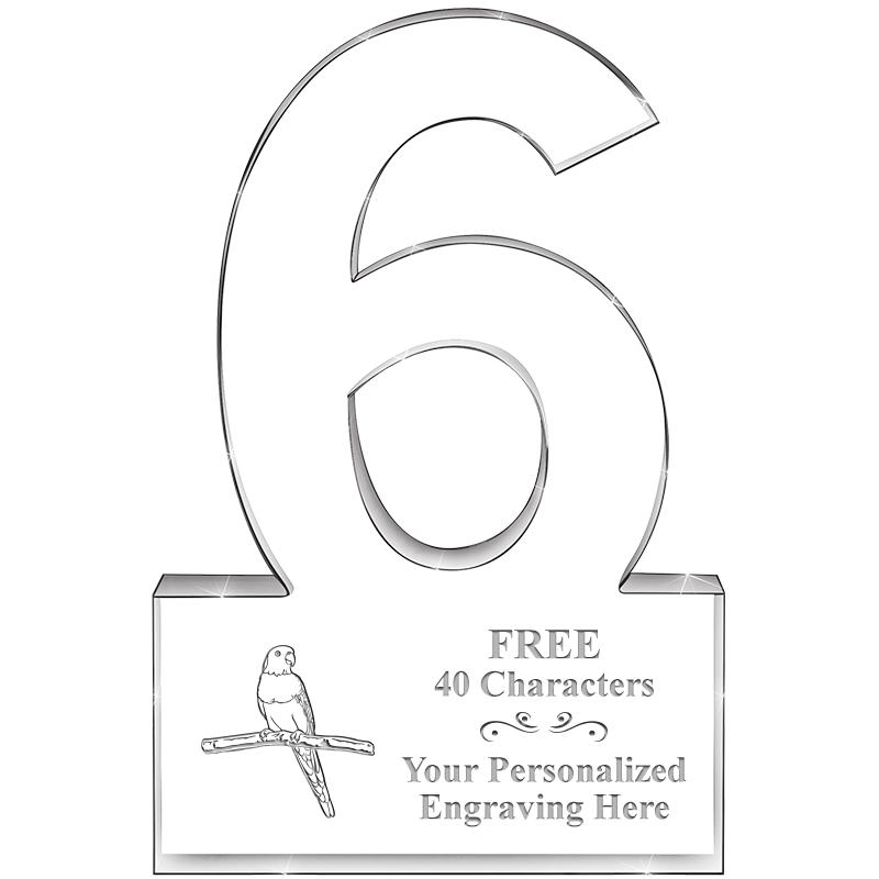 6" 6 YEARS OF SERVICE ACRYLIC