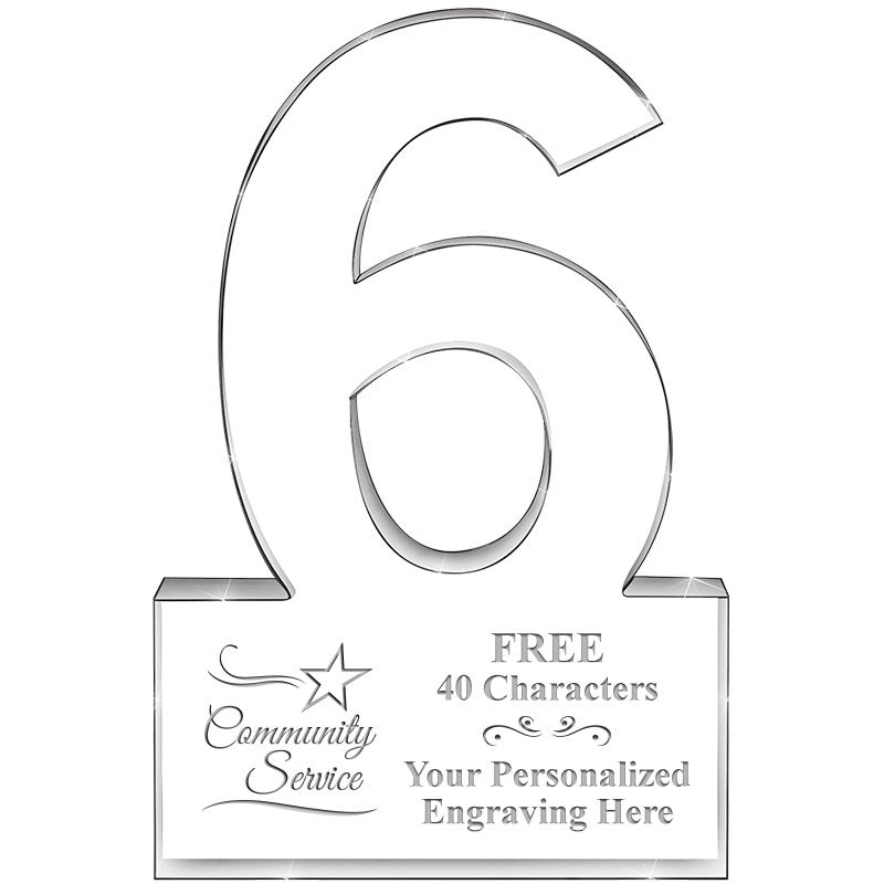 %" 6 YEARS OF SERVICE ACRYLIC