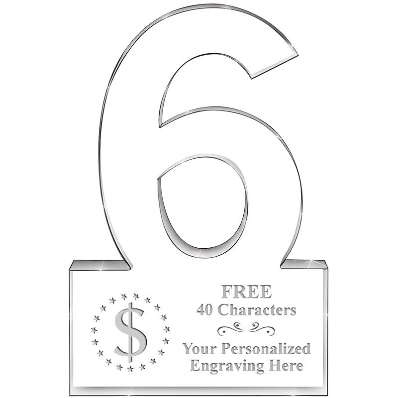 6" 6 YEARS OF SERVICE ACRYLIC