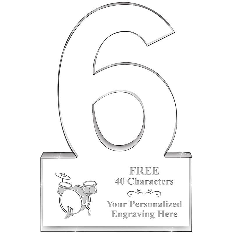 6" 6 YEARS OF SERVICE ACRYLIC