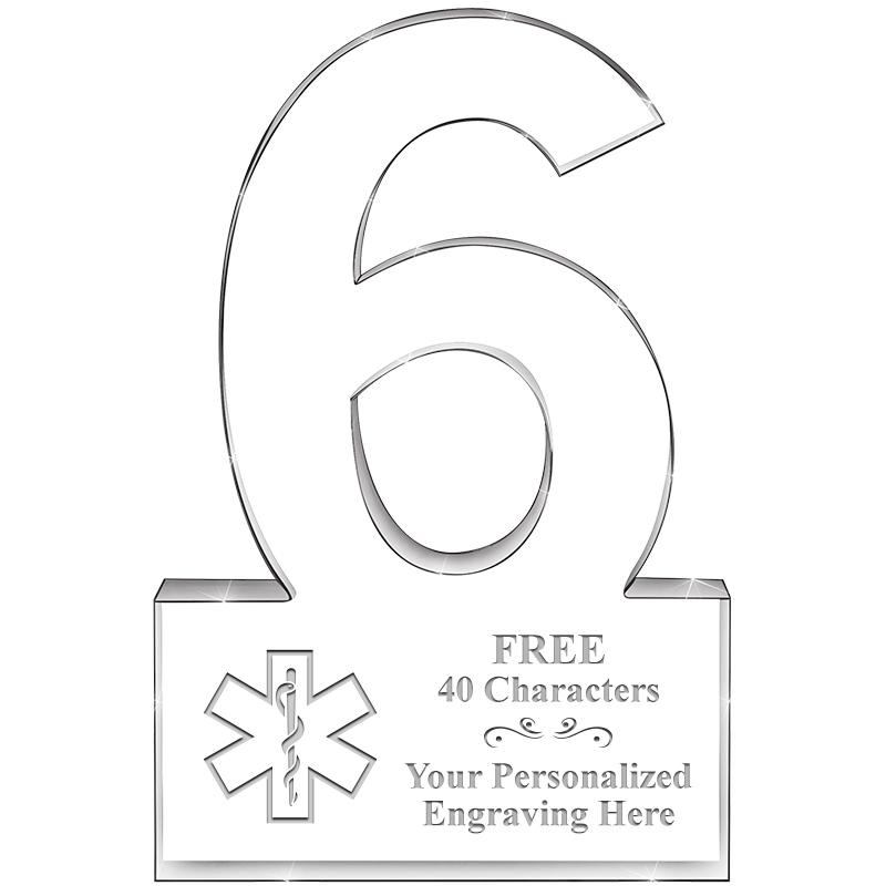 6" 6 YEARS OF SERVICE ACRYLIC