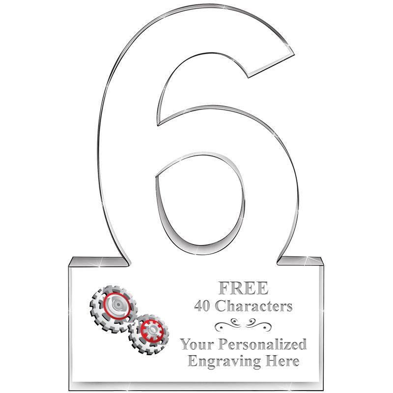 %" 6 YEARS OF SERVICE ACRYLIC