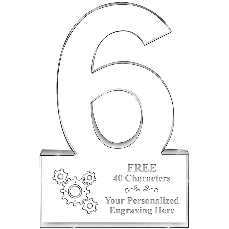 %" 6 YEARS OF SERVICE ACRYLIC