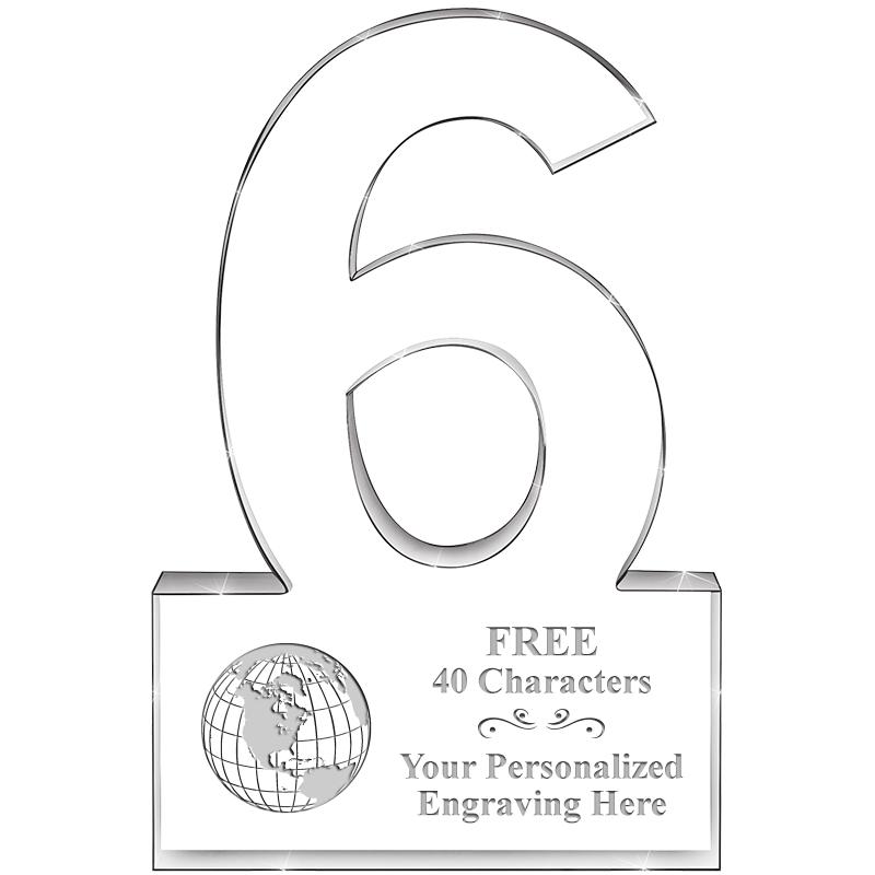 %" 6 YEARS OF SERVICE ACRYLIC