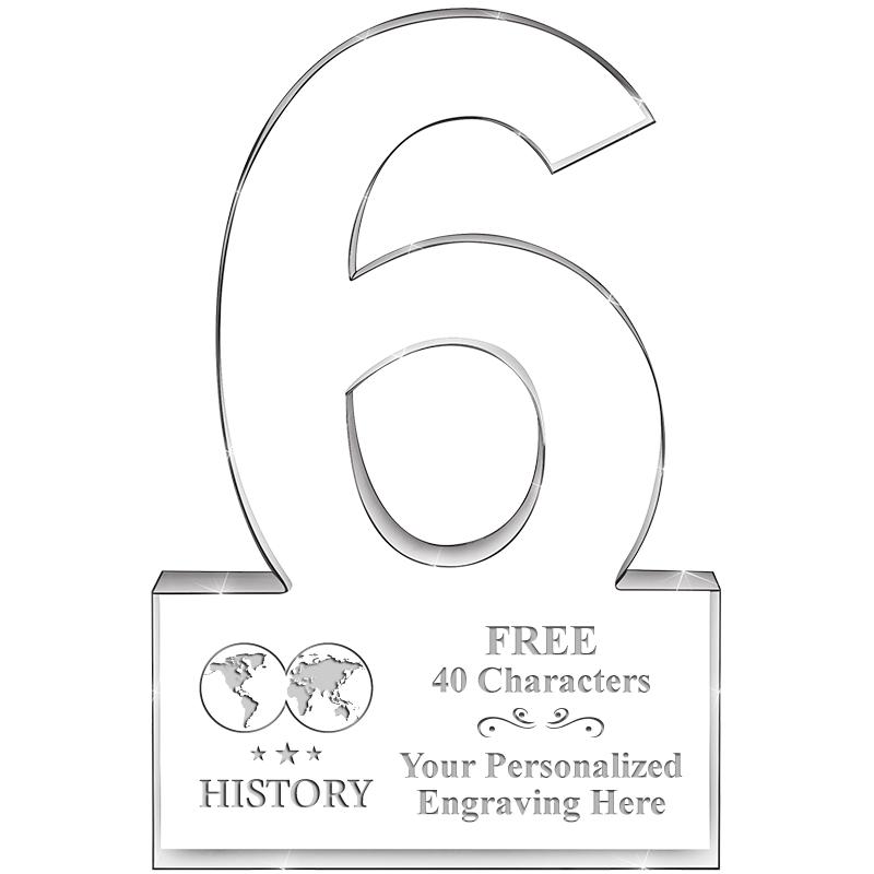 6" 6 YEARS OF SERVICE ACRYLIC