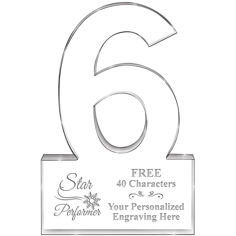 6" 6 YEARS OF SERVICE ACRYLIC