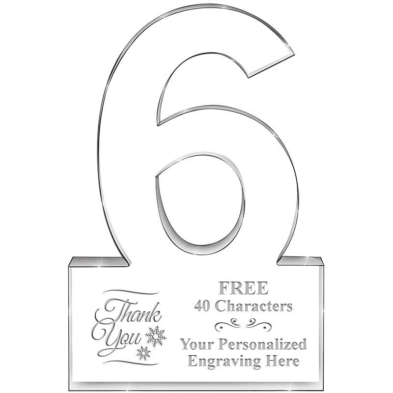 6" 6 YEARS OF SERVICE ACRYLIC