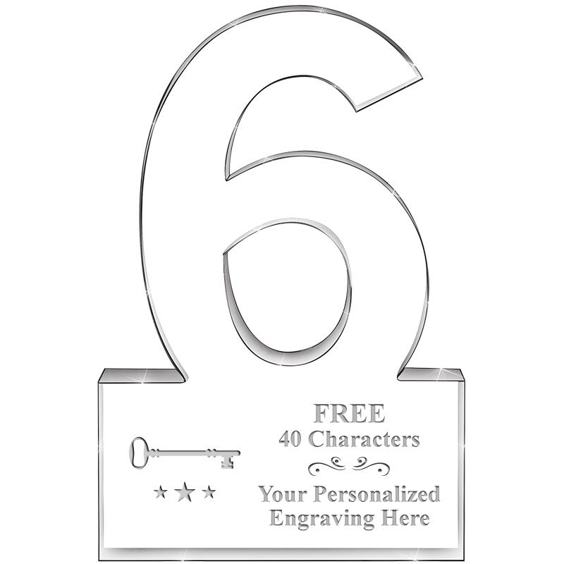 6" 6 YEARS OF SERVICE ACRYLIC